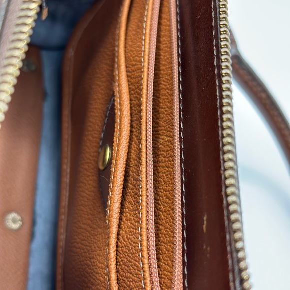 Dooney & Bourke Blue and Brown Leather Satchel - Picture 11 of 11